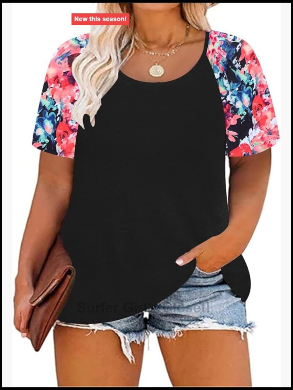 Plus Size Short Sleeve Raglan Striped Color Block Tee Tunic Loose Fit T-Shirt